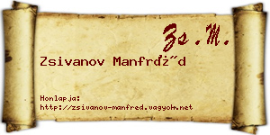 Zsivanov Manfréd névjegykártya